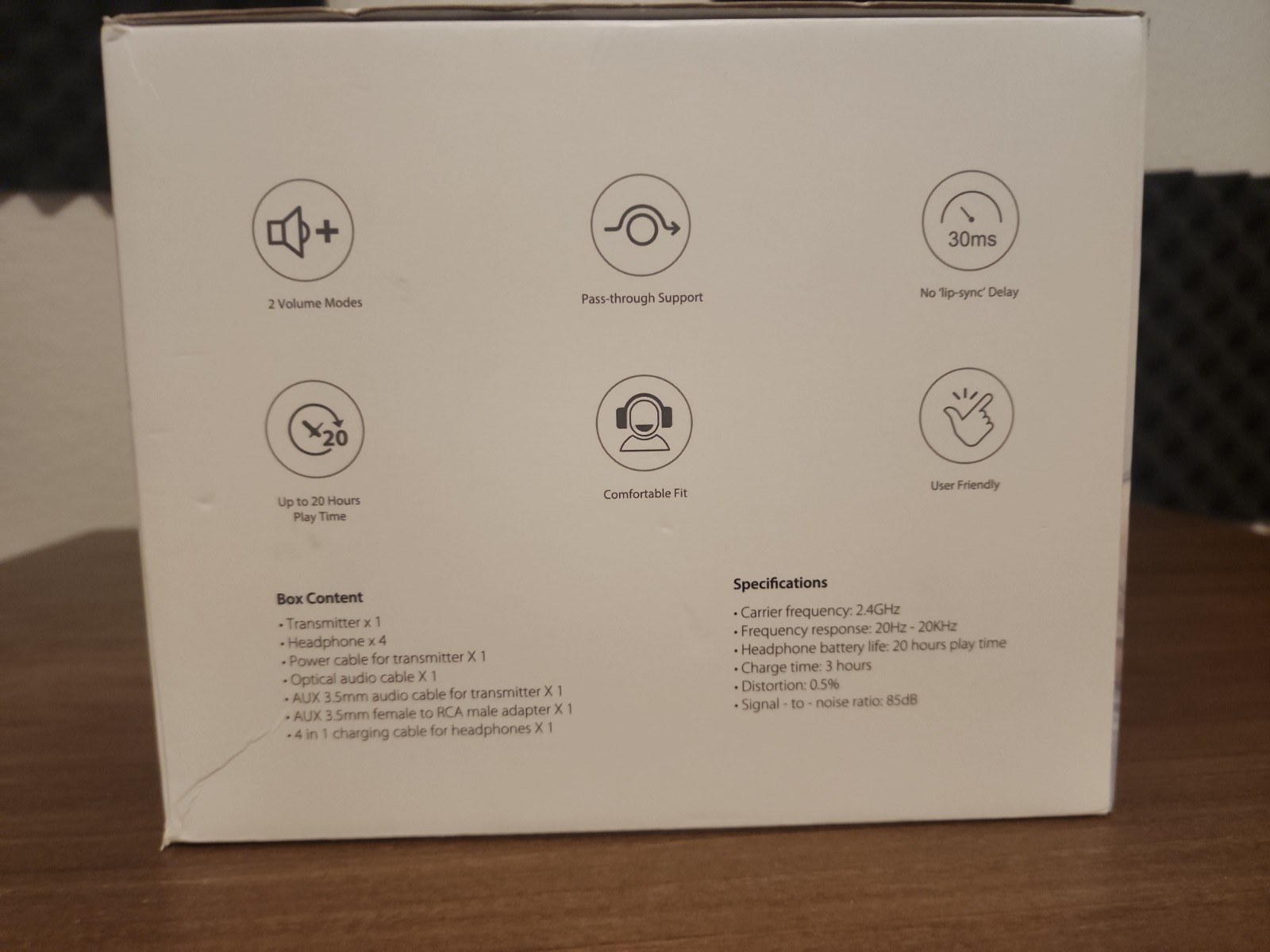 Avantree WSHT-5049 – 4 Wireless Group Listening Headphones 1 Transmitter – Q5049