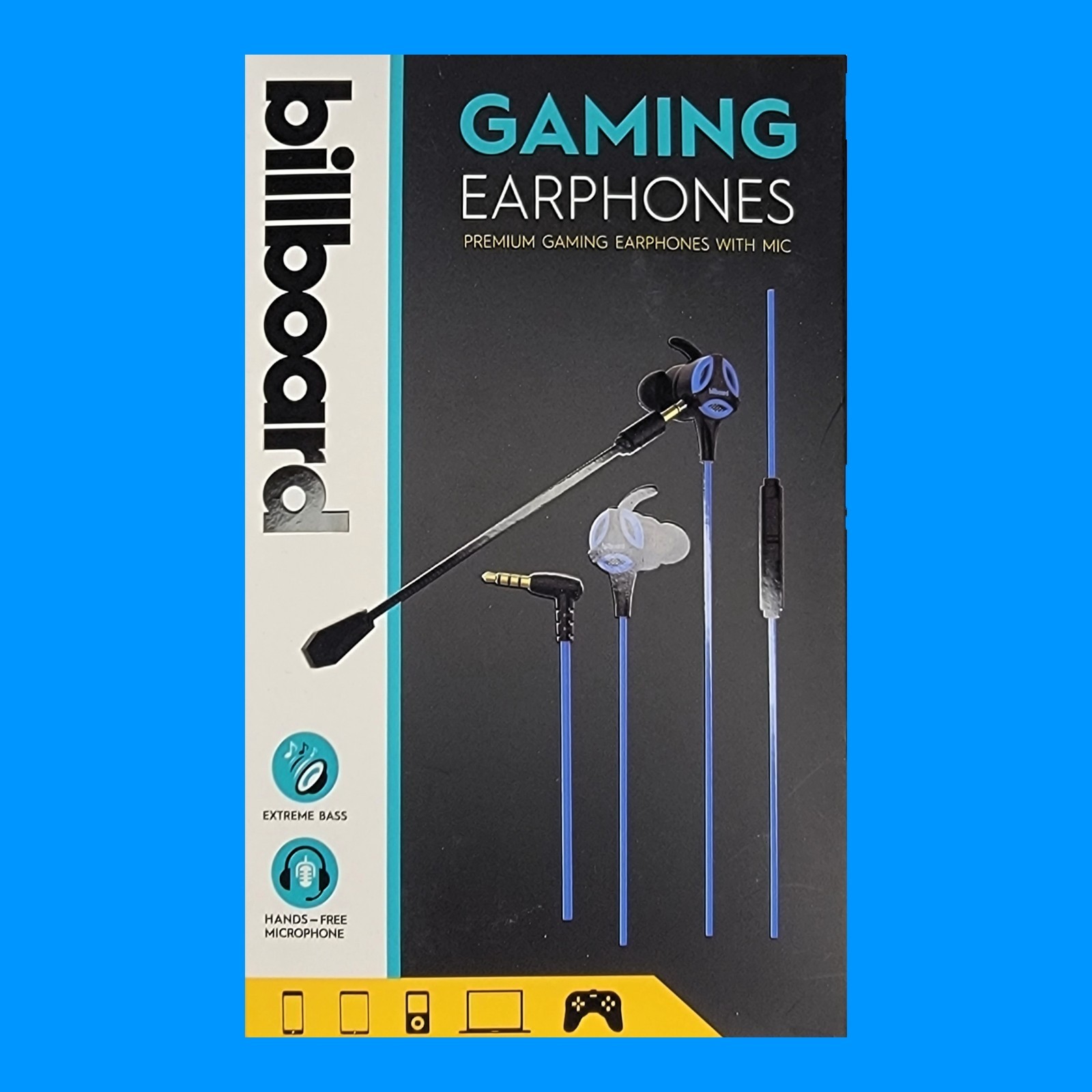 Billboard Gaming Earphones Lot BB2846 BB2847 BB2848 Wired Mic Headset 3 Pack New