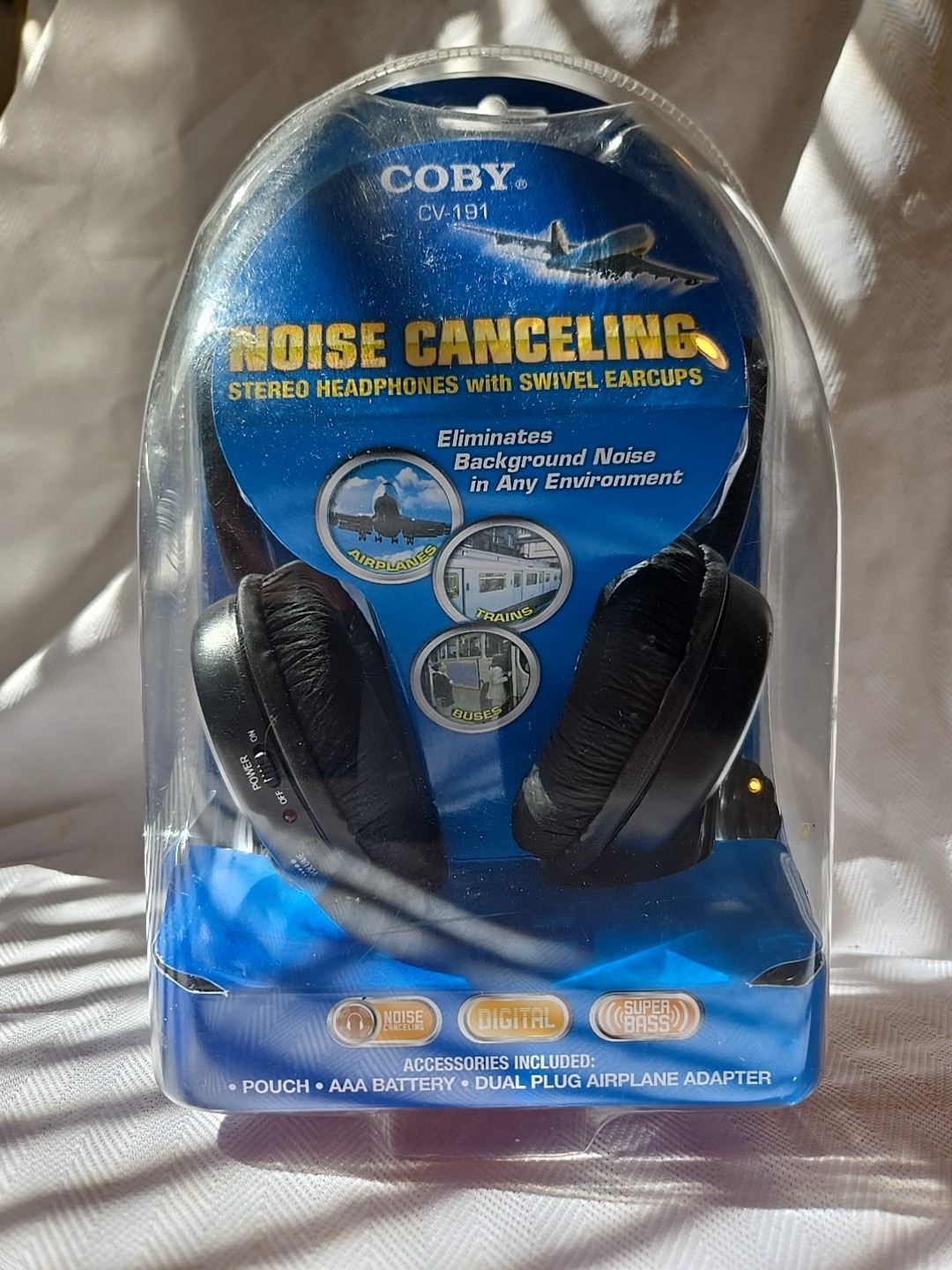 Coby CV-191 Noise Canceling Stereo Digital Headphones with Swivel Earcups New