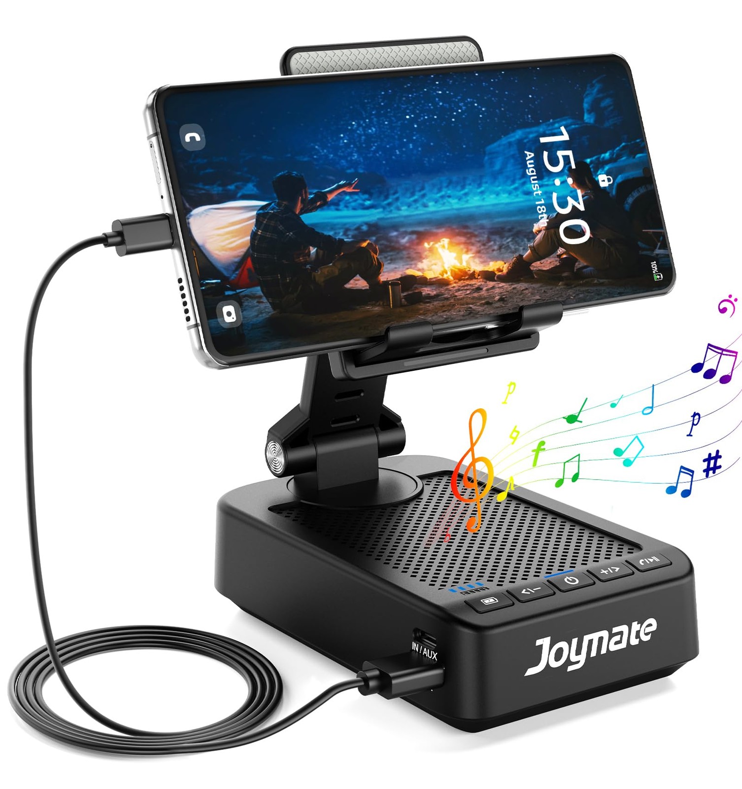 Joymate Gifts for Men Women, Phone Stand with Bluetooth Speaker and Black