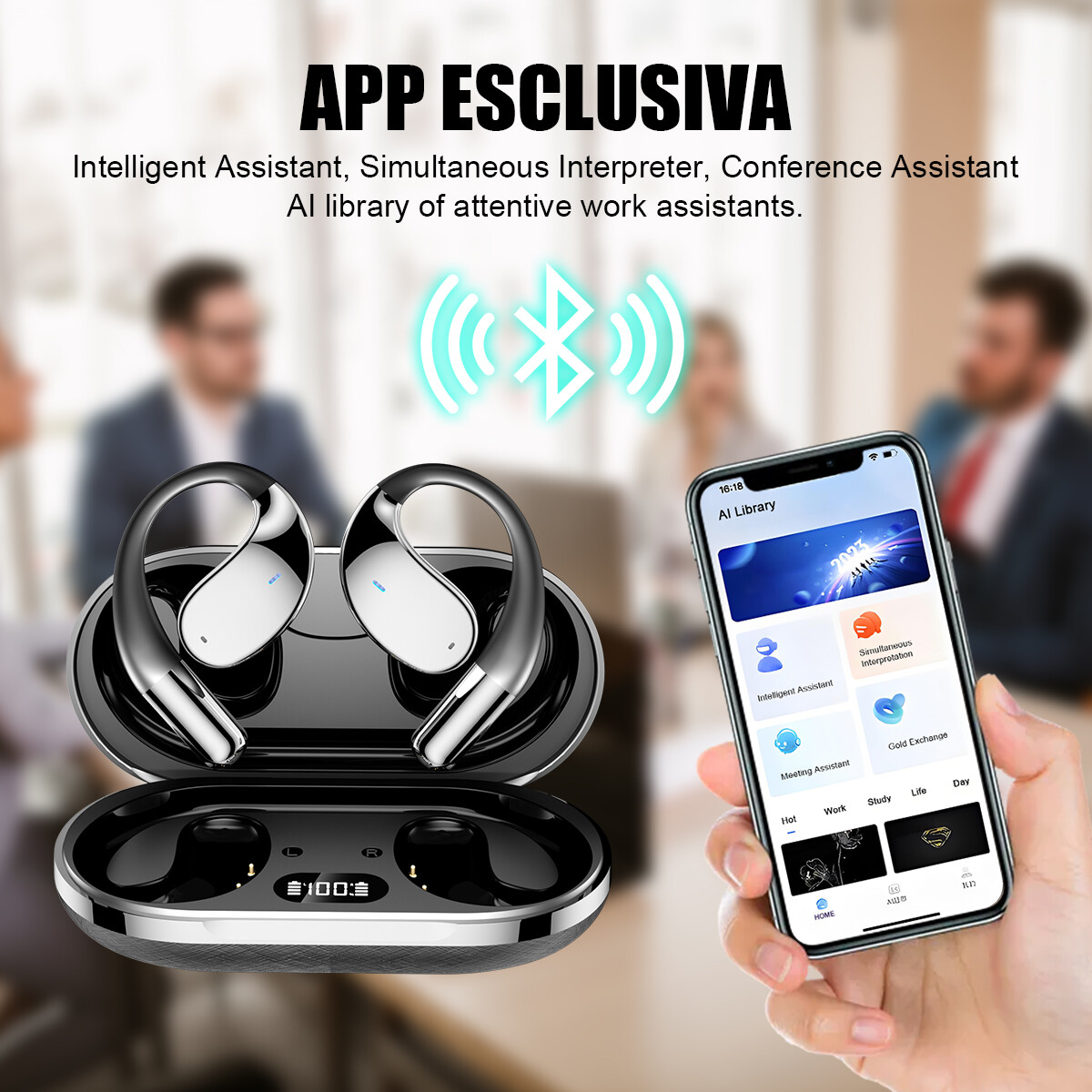 3-in-1 AI Smart Voice Translation Earbuds Real Time Translator 144+ Languages