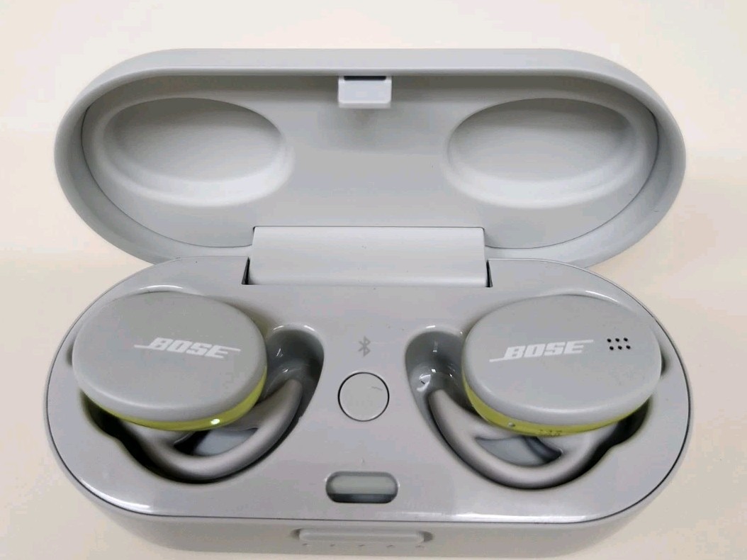 Bose Sport Earbuds Bluetooth Wireless Earbuds w/ Charging Case – White/Gray –…