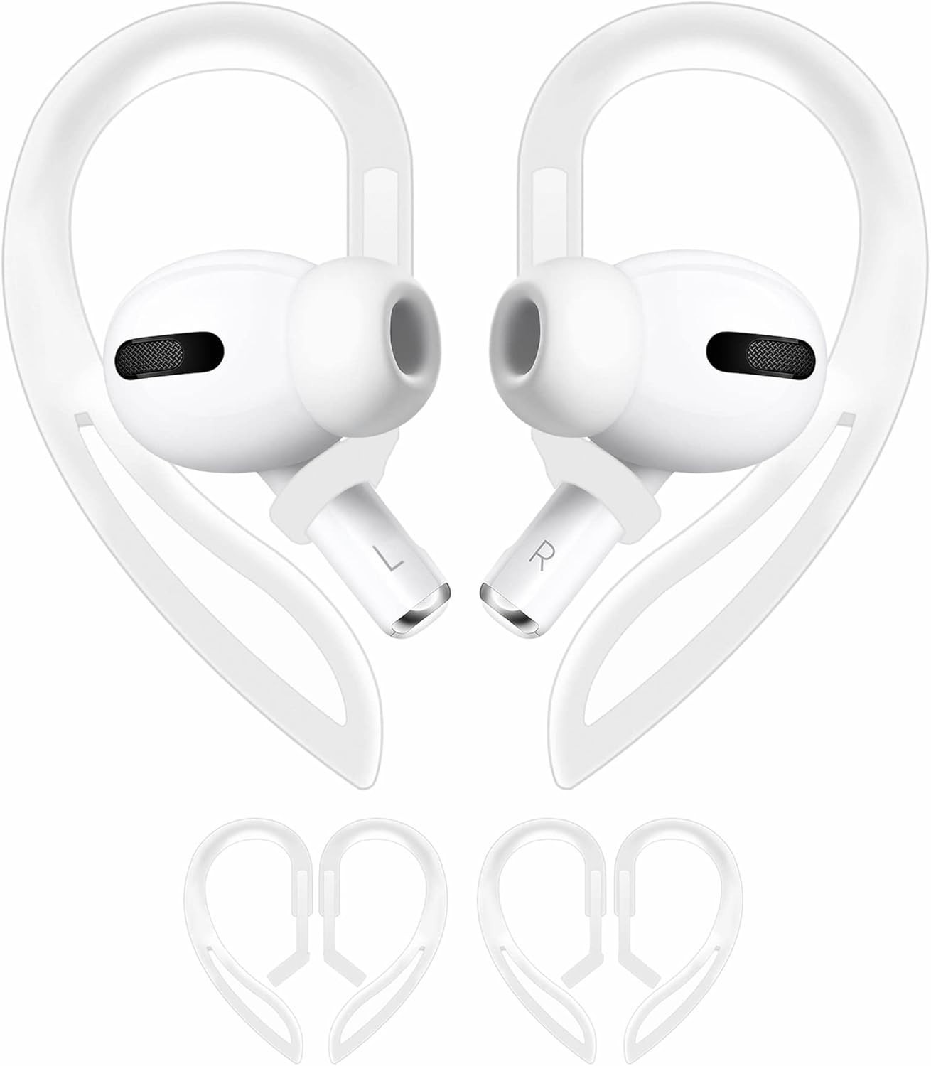 2 Pairs Ear Hooks Compatible with AirPods 3, 2, 1 and Pro – 360 Rotation, Adjust