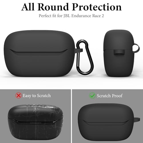 Silicone Case Cover Compatible with JBL Endurance Race 2 True Wireless