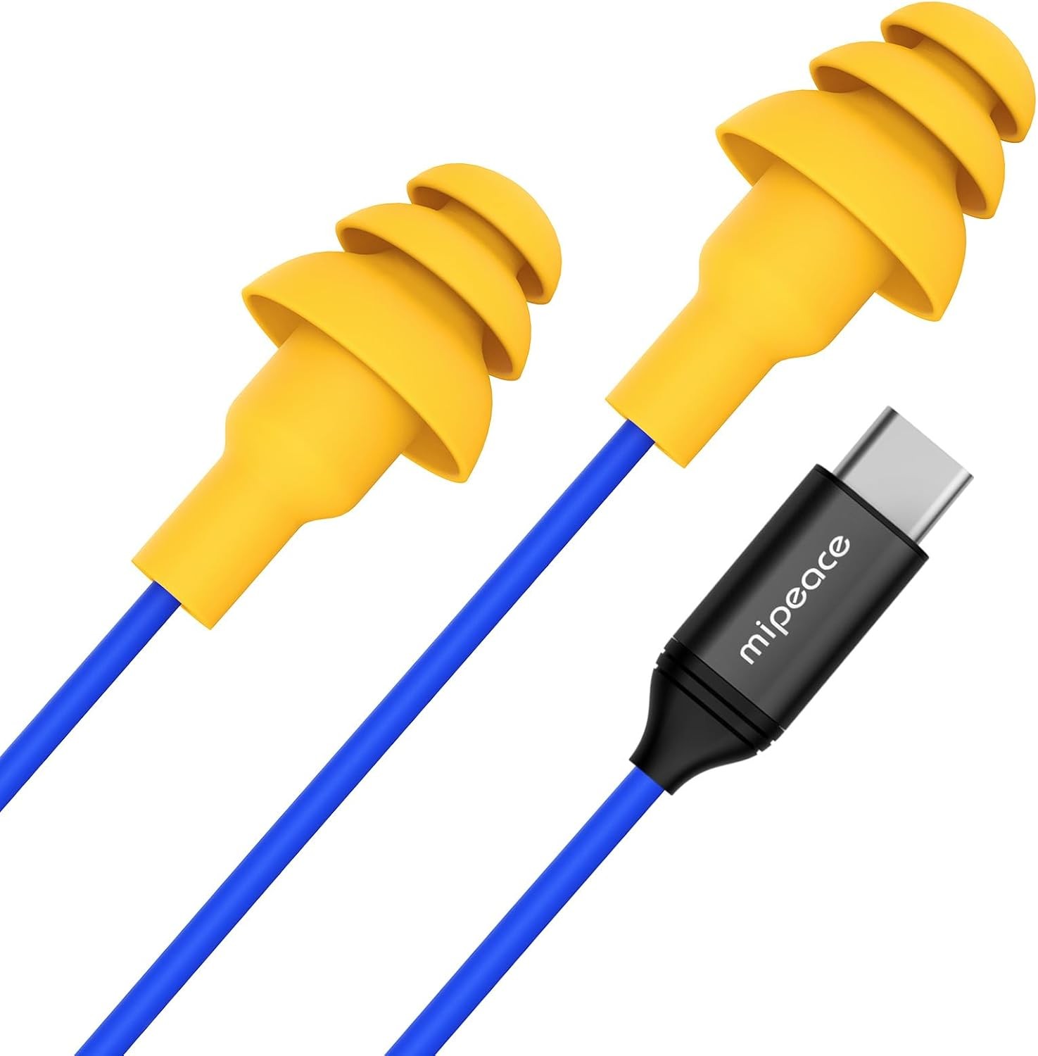 MIPEACE Ear Plug Headphones for Work, Work Earbuds USB Type C Blue (type-c)