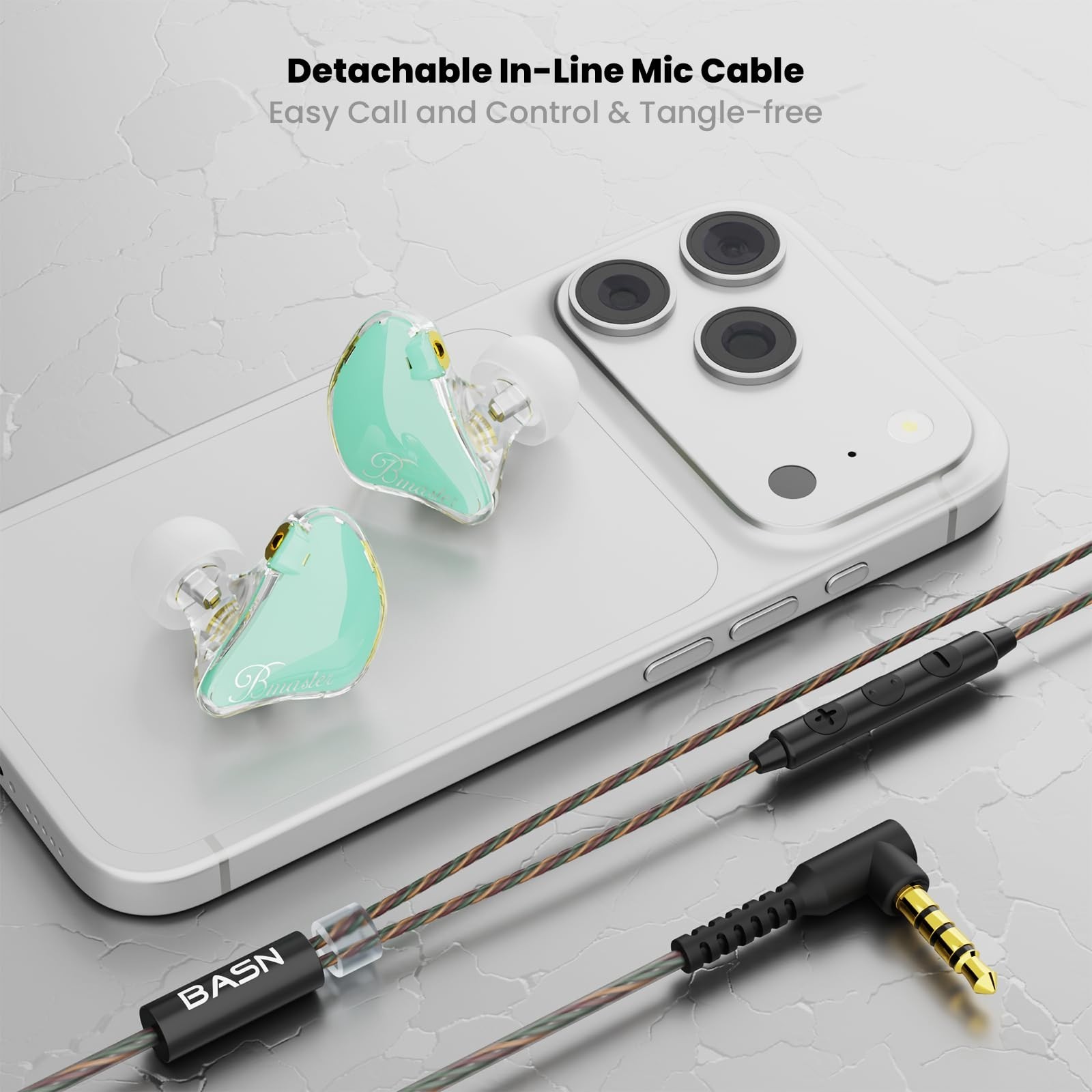 Triple-Driver In-Ear Monitors for Musicians – High Fidelity Sound, Teal Color