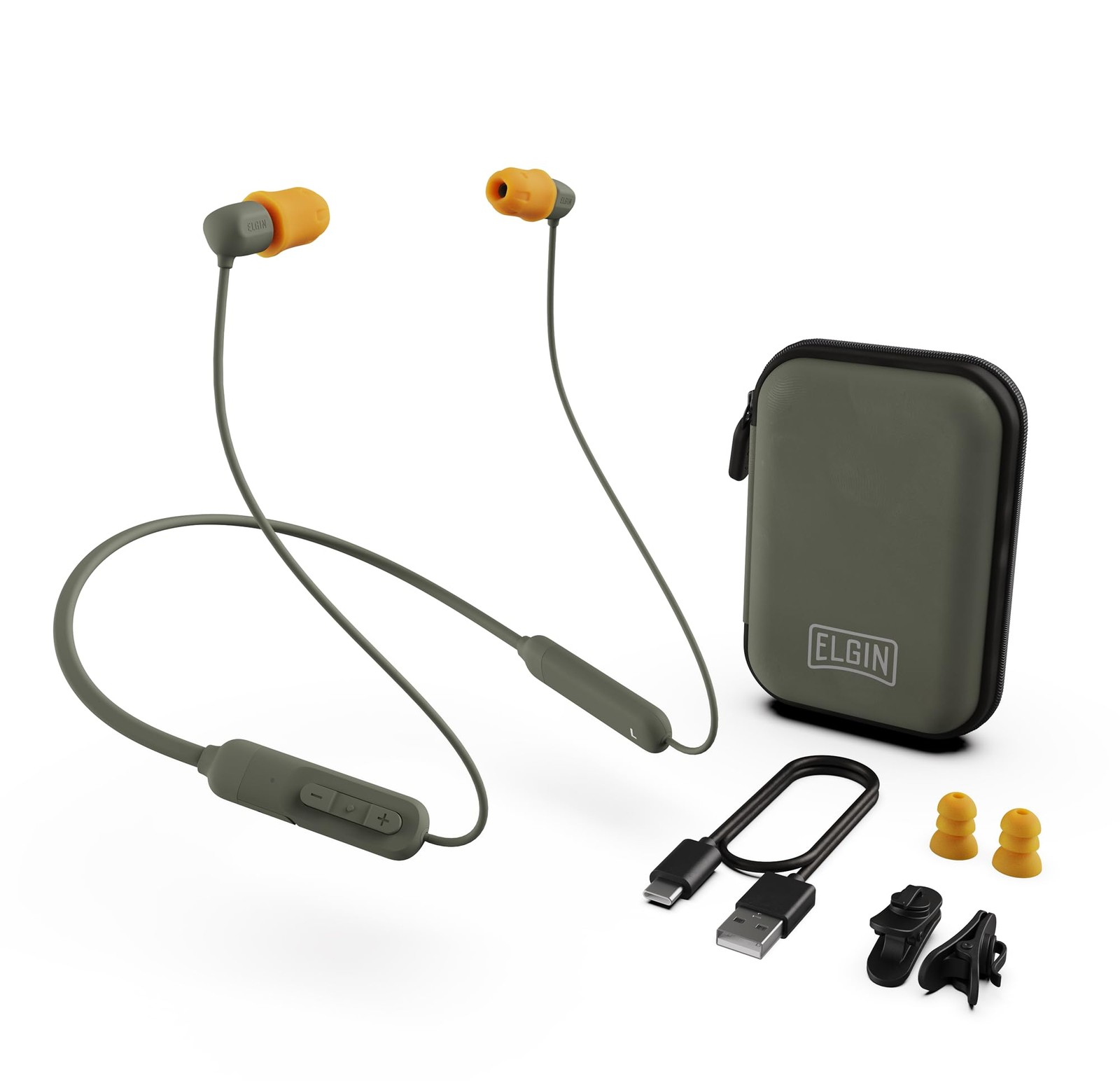 Elgin Discord Gen 3 Bluetooth Earplug Earbuds, OSHA Compliant Ø8mm, Grey