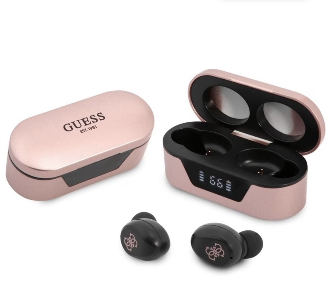 GUESS True Wireless Bluetooth In-Ear Earbuds USB-C Case Pink / Black GUTWST31EP