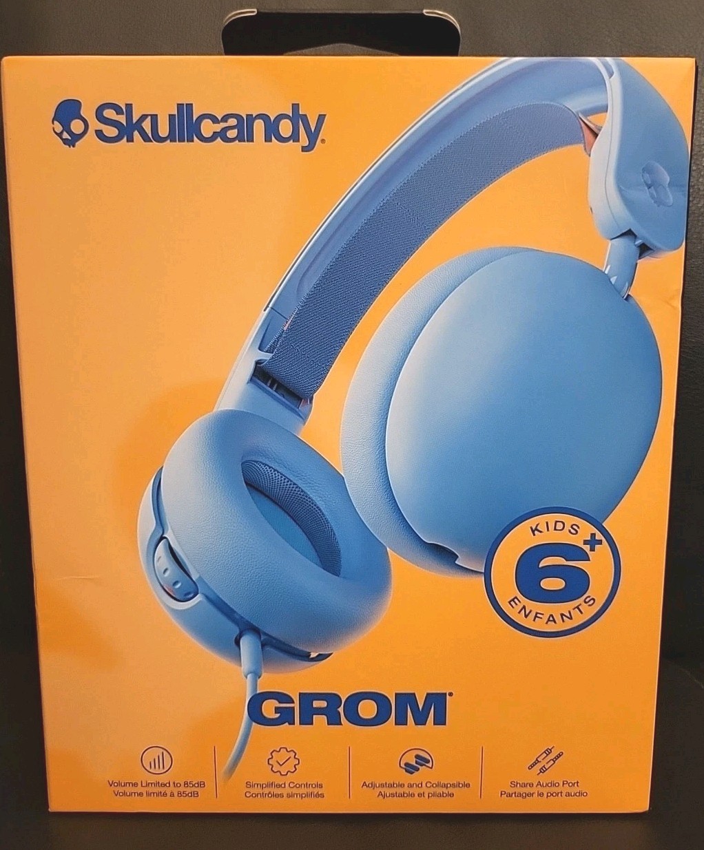 Skullcandy Grom Kids 6+ Friendly Sound & Comfort Wired Headphones #S6KAY NEW