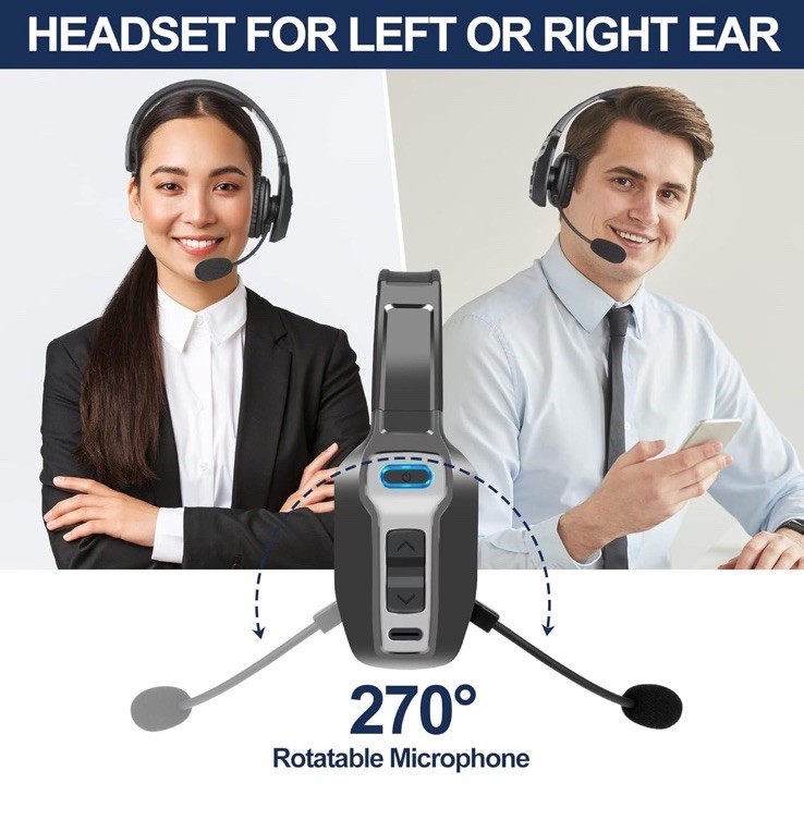 Trucker Bluetooth Headset, V5.2 Wireless Headset with Upgraded Microphone AI …