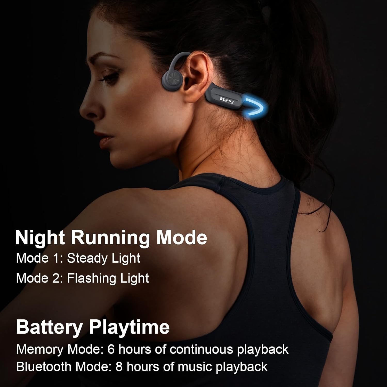 Voistek Bone Conduction Headphone Bluetooth 32G MP3 IPX8 Waterproof Earphone