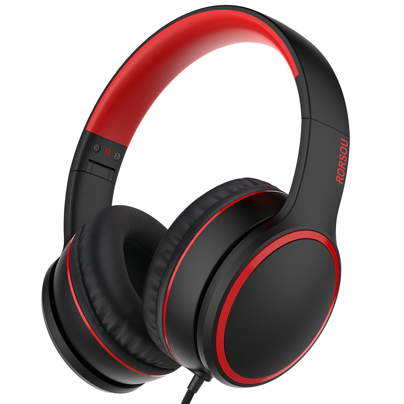 R10 Over Ear Wired Headphones Microphone Folding Stereo Bass Headset 1.5M Cord