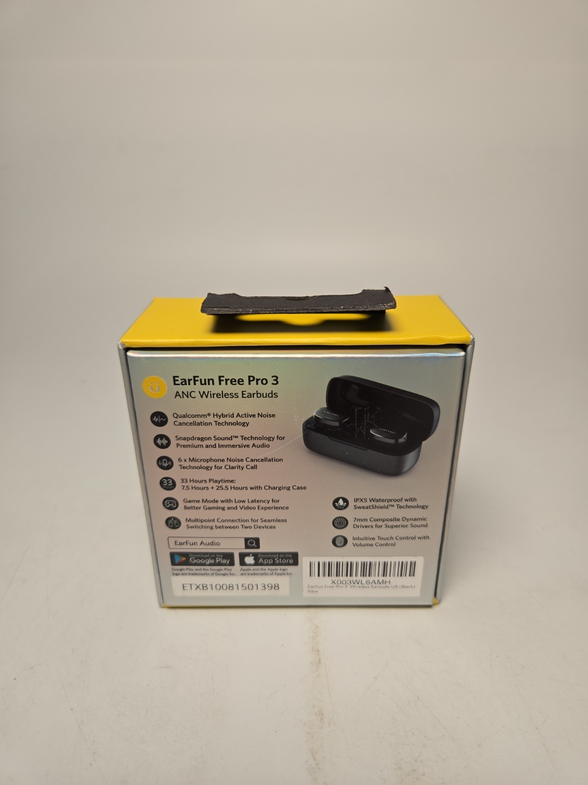 EarFun Free Pro 3 Hybrid Noise Cancelling Wireless Earbuds – Black