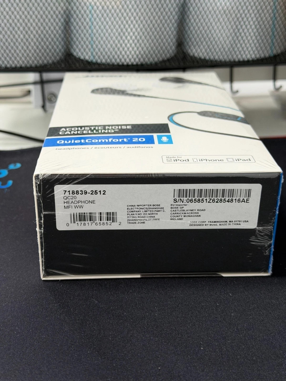 New Sealed Bose QuietComfort 20 Noise Cancelling Headphones For iOS – Black