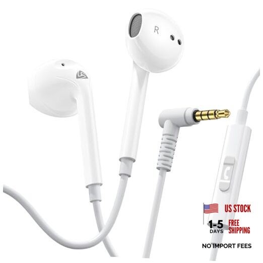 Zenith Wired Earbuds in-Ear Headphones, 5 Year Warranty, White 3.5 mm