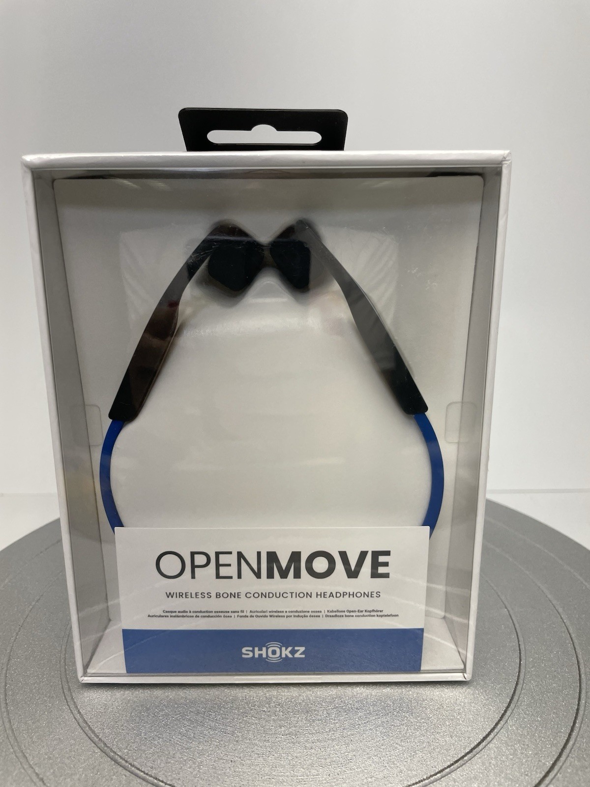 Shokz OpenMove Bluetooth Wireless Over the Ear Headphones Blue Bone Conduction