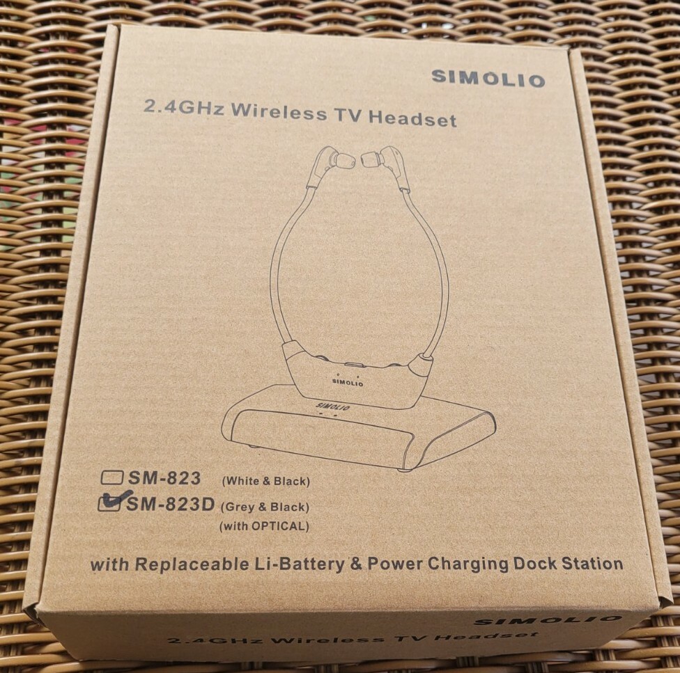 NEW SIMOLIO INFRARED WIRELESS TV HEADSET SM-823D-TX 2.4GHz