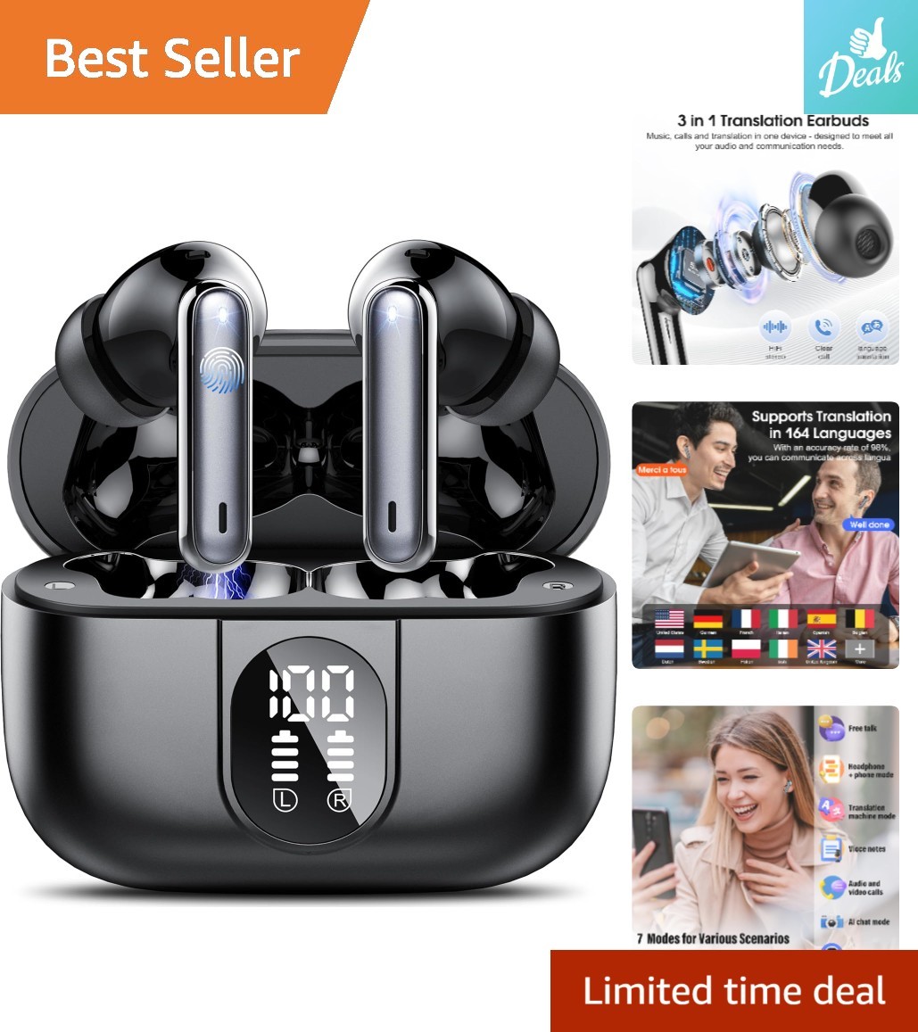 Immersive AI Translation Earbuds: 5 Modes & HD Stereo for Smooth Conversations
