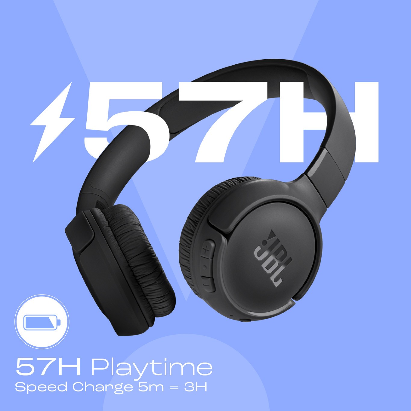 JBL Tune 520 BT 57Hr Playtime, Pure Bass, Multi Connect 5.3LE Bluetooth Headset