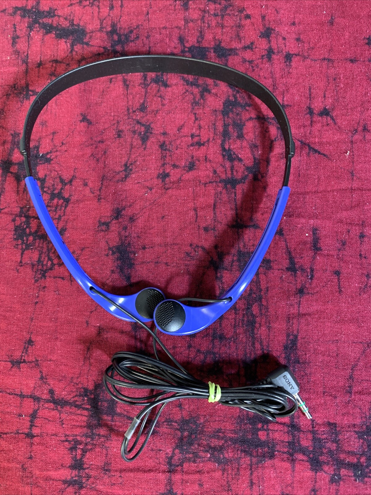 Rare Blue Sony Sports MDR-W014 Lightweight Vertical Wired Headphones