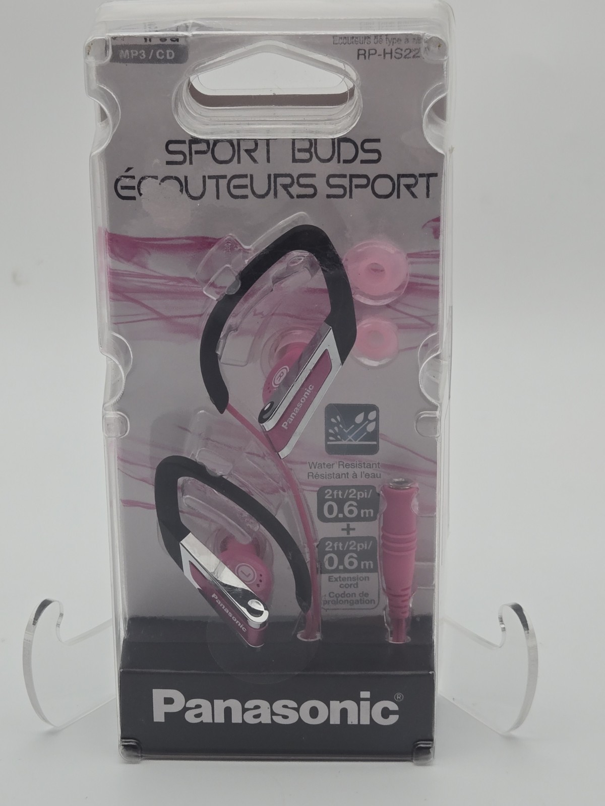 Panasonic RP-HS220 EarBuds Pink – Sport Buds Corded – New Factory Sealed – NOS