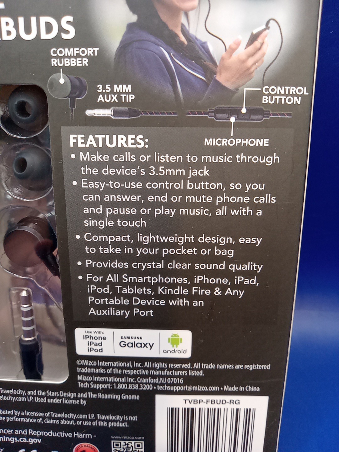 Travelocity Platinum Series HANDS-FREE STEREO EARBUDS Headphones Microphone NEW