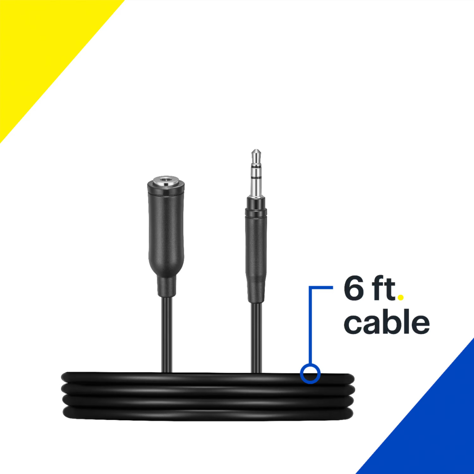 Best Buy essentials- 6′ 3.5mm Male-to-Female Audio Extension Cable – Black