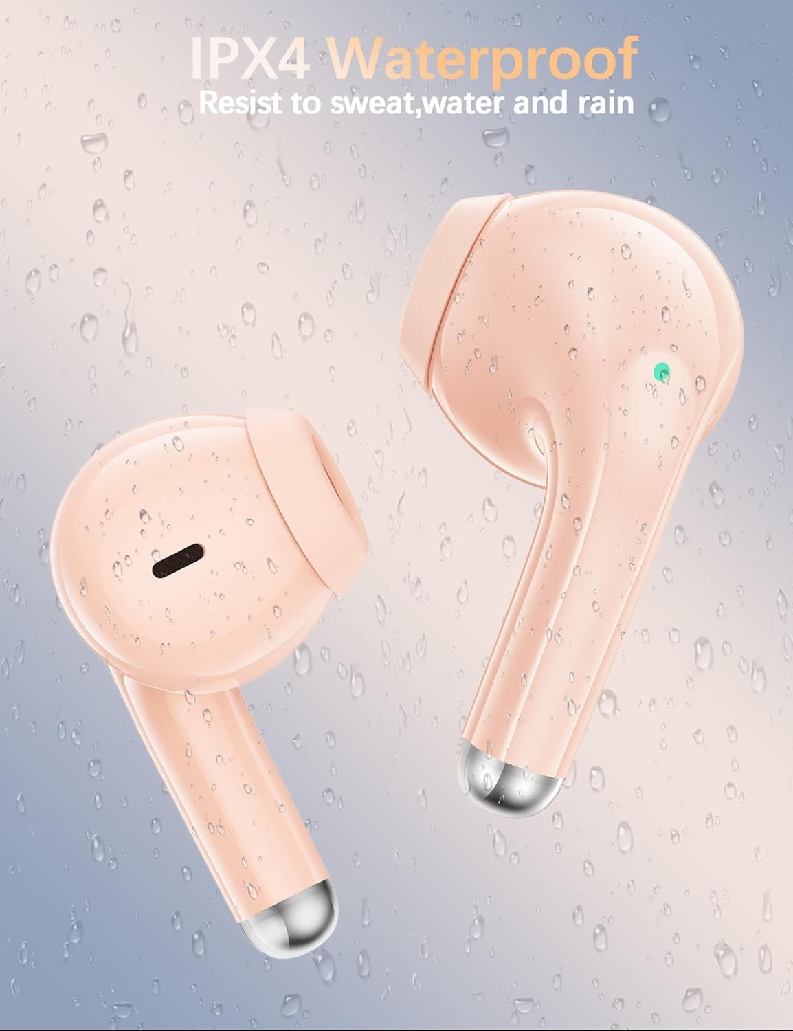 iMangoo 5.3 Bluetooth Headphone Small Ear Bud for Women Girls, All Day Pink