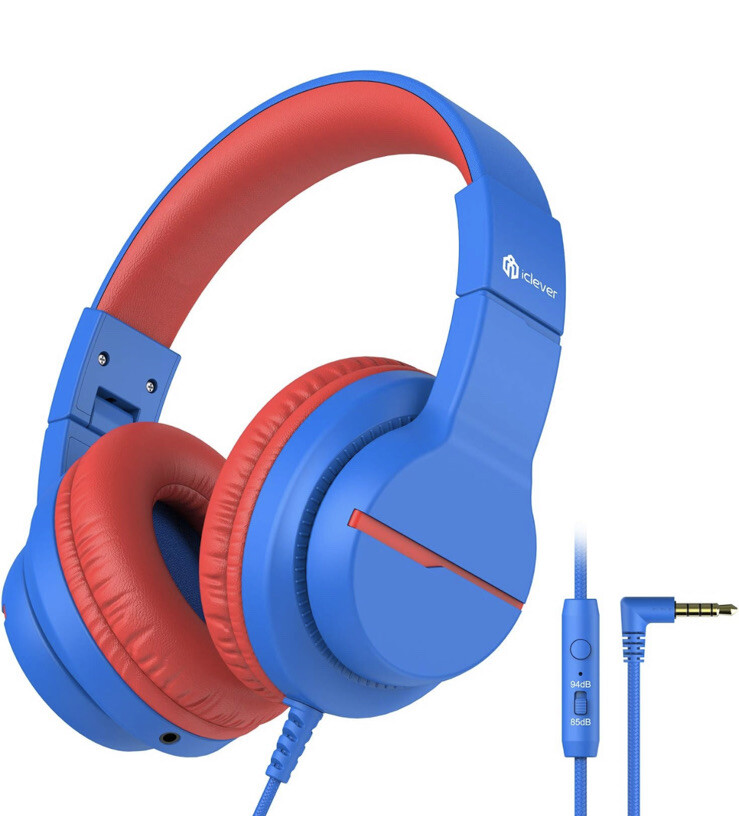 iClever Kids Headphones for School Travel, Safe Volume 85/94dB Open Box New