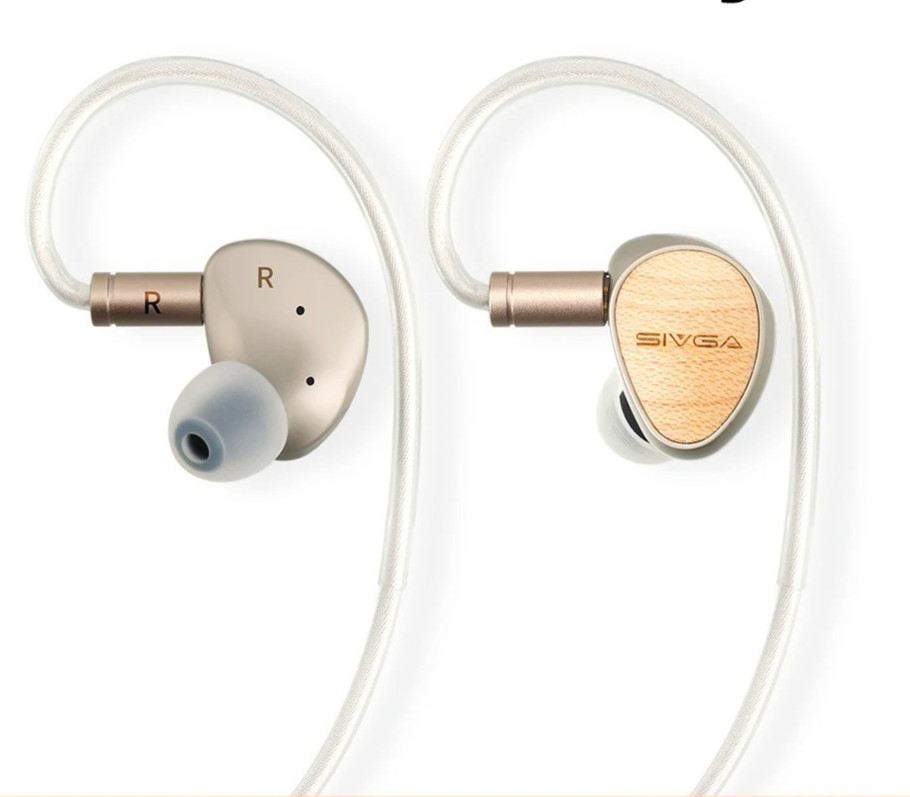 SIVGA Que 10mm Beryllium Driver HiFi Wired Earbuds White Maple Wood
