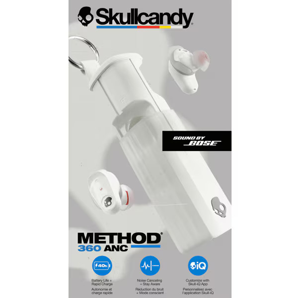 Skullcandy Method 360 Earphones Bluetooth BONE WHITE S2MTW-T001