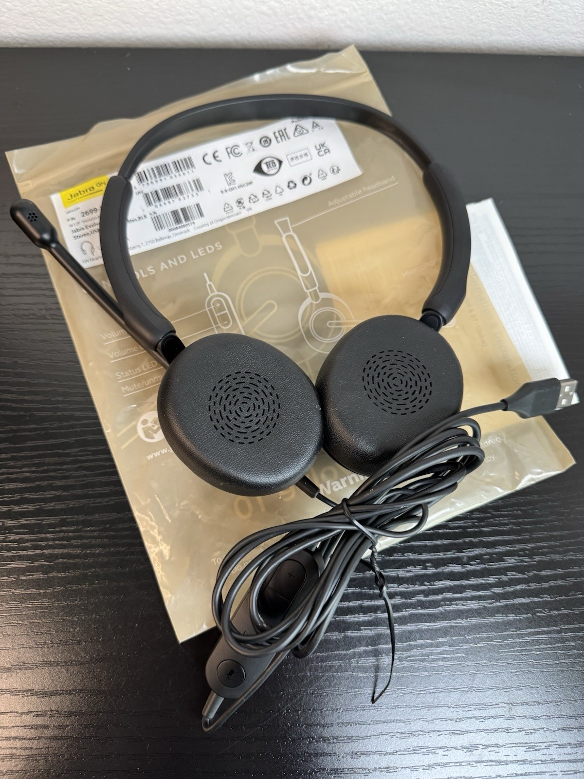 Jabra Evolve 10 Usb-A Stereo Cuffia 20 KHz Plug and play 2699-820-109