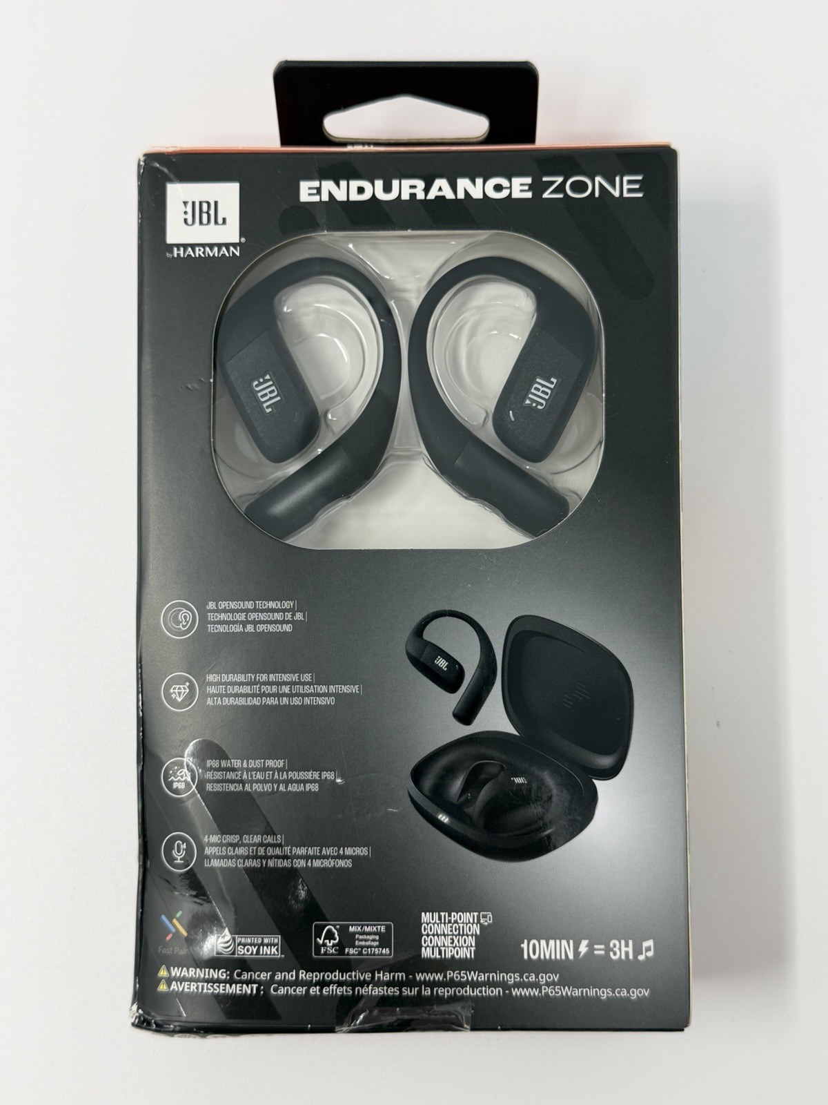 JBL Endurance Zone OpenSound Bluetooth Wireless IP68 Sports Earbuds (Black)