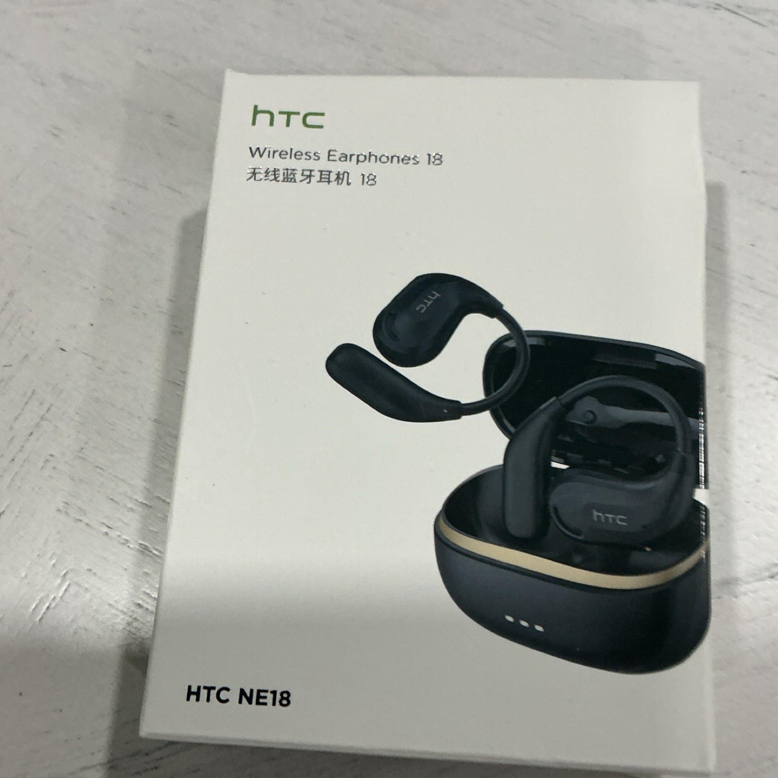 HTC NE18 Wireless Bluetooth Ear-hook Earphones, Stereo, HD Voice, Double, Black