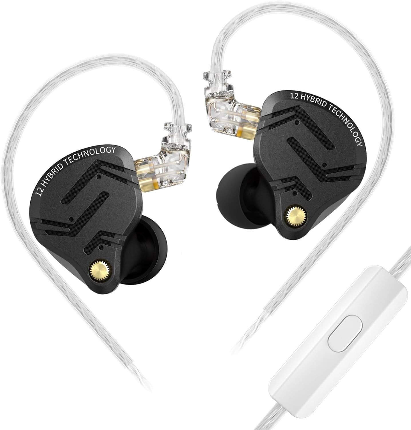 KZ ZS12 PRO X Dark Black Hybrid Earbuds – Perfect for Audiophiles & Gamers