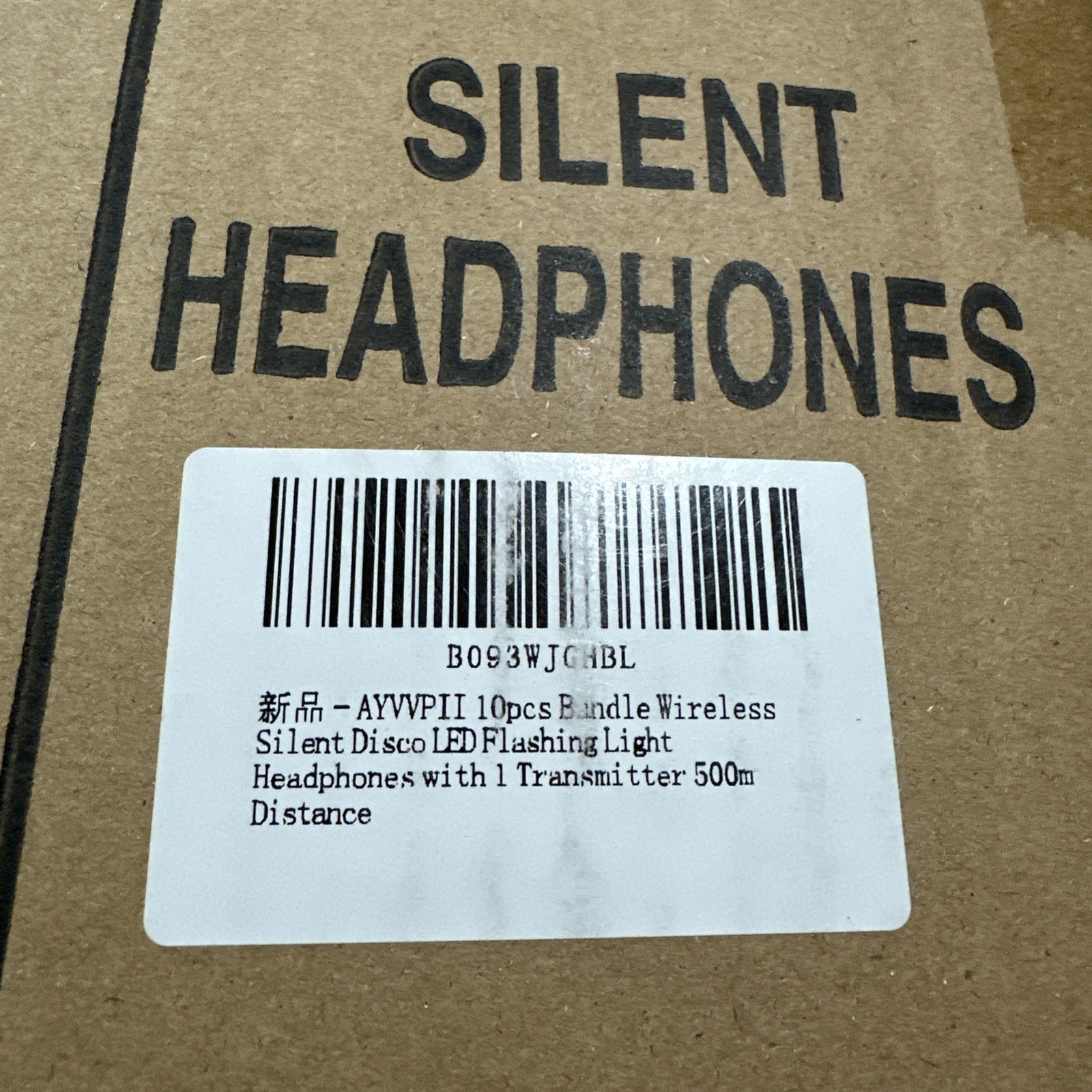 AYVVPII Wireless Silent Disco LED Light 10xHeadphones + 1 Transmitter 500M Range