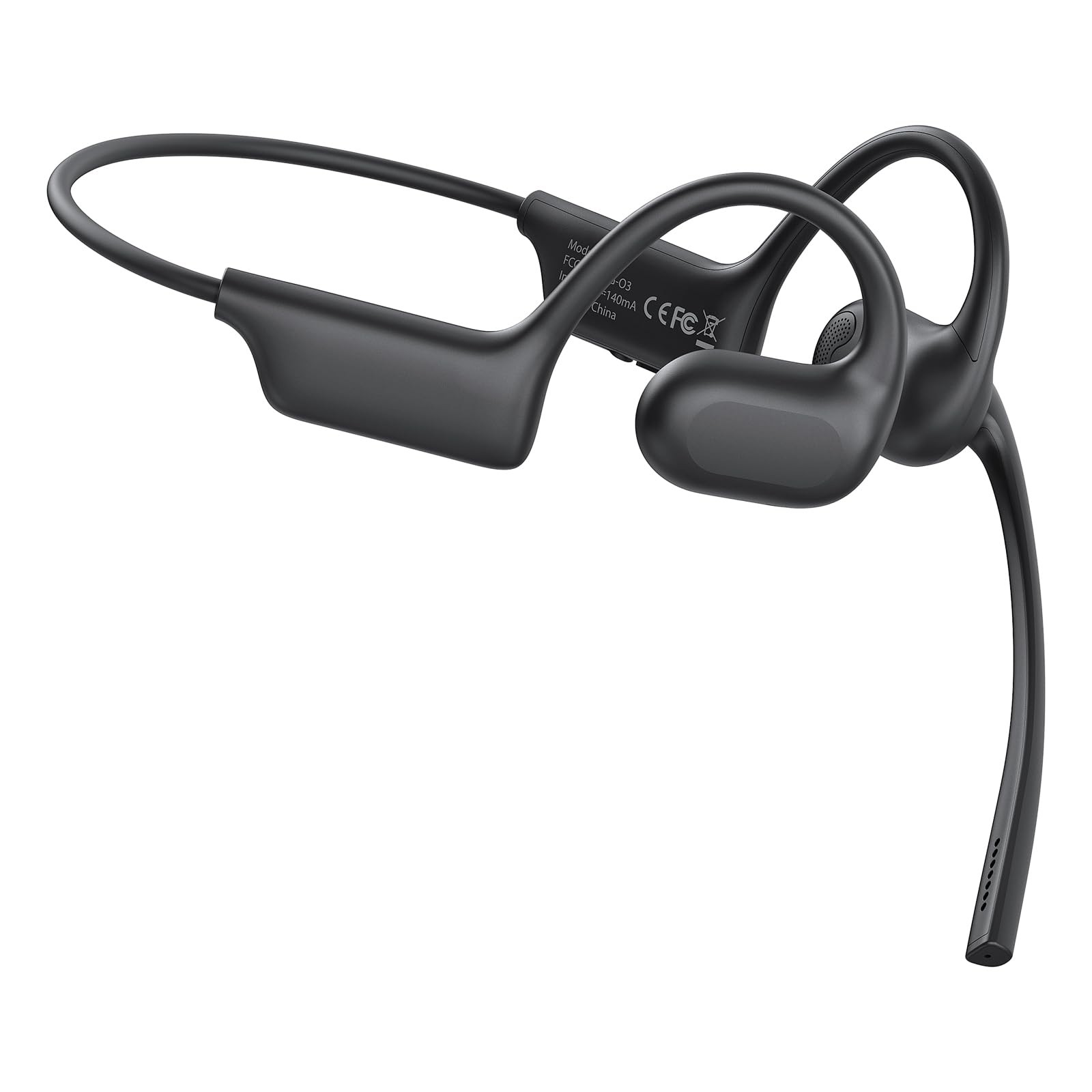 CXK Open Ear Headphones with Mic, Bluetooth 5.4, 23g Lightweight Headset Black