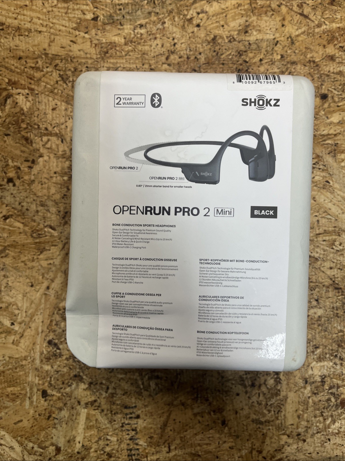 Shokz OpenRun Pro 2 Mini Bone Conduction Sports Headphones Black Open Ear Mini