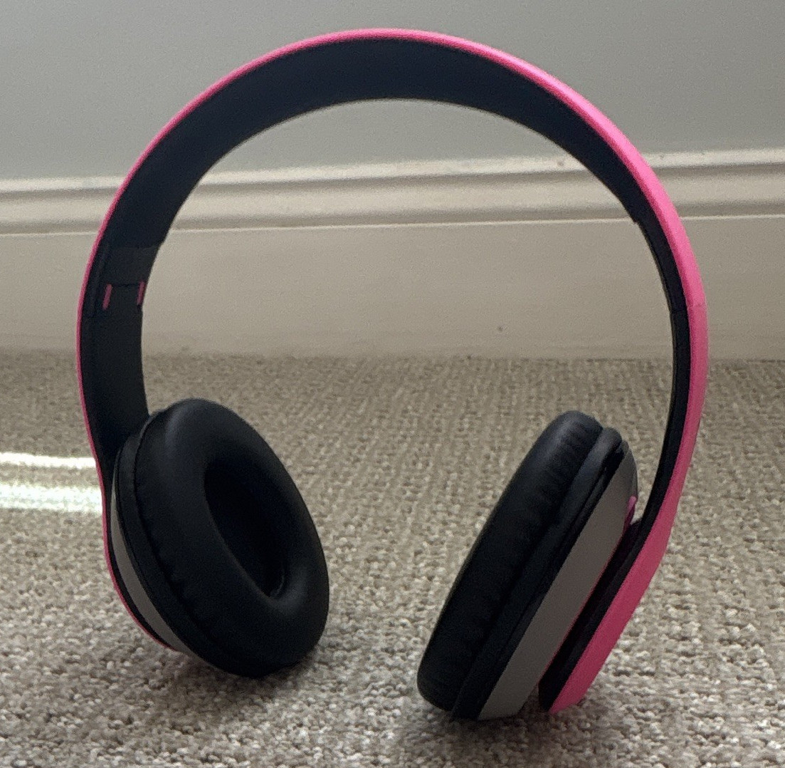 iJoy Logo On-Ear Bluetooth/USB Headband Headphones Double Pink/Black/Gray