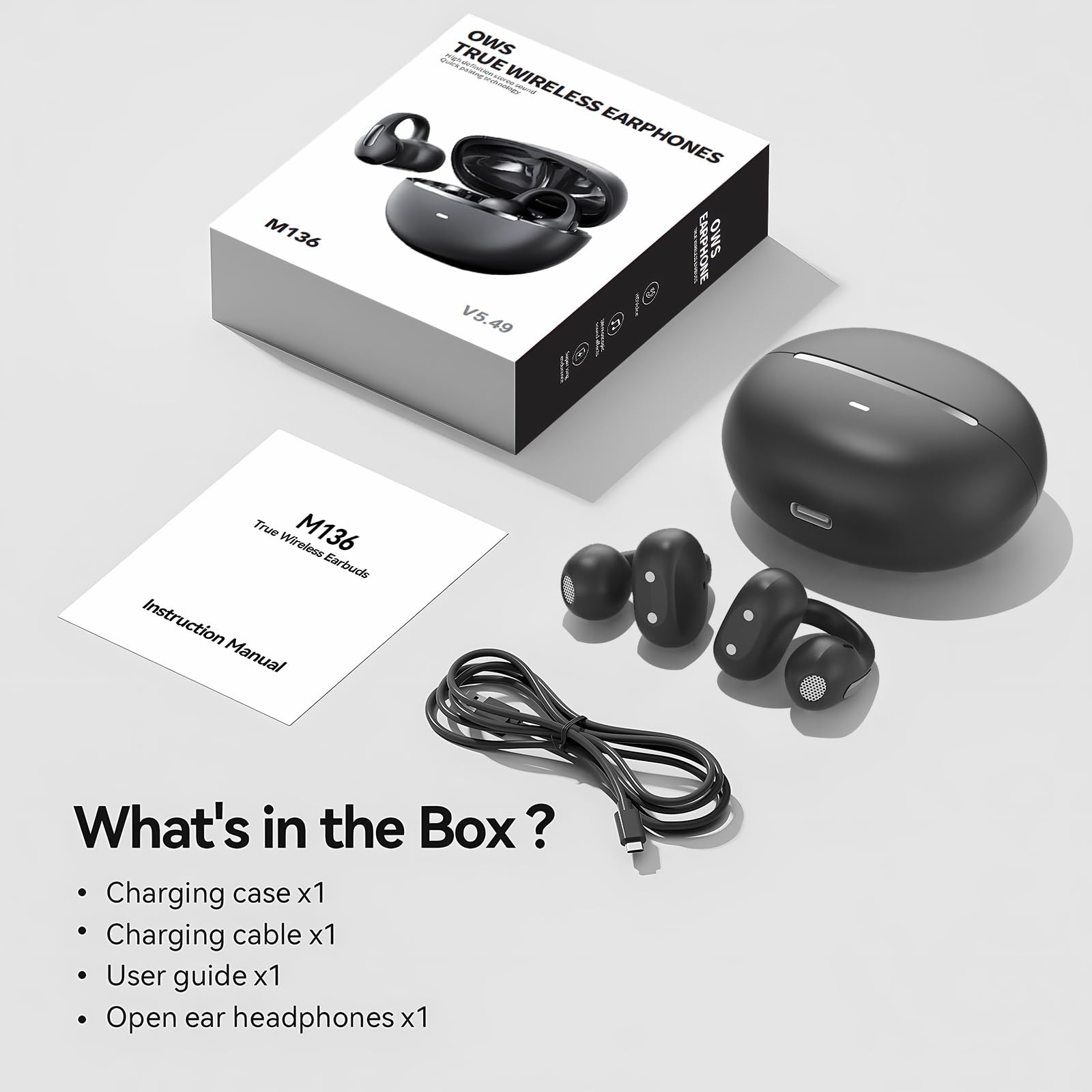 Clip On Earbuds Bluetooth 6.0 Open Ear Headphones, Wireless Earbuds for Small…