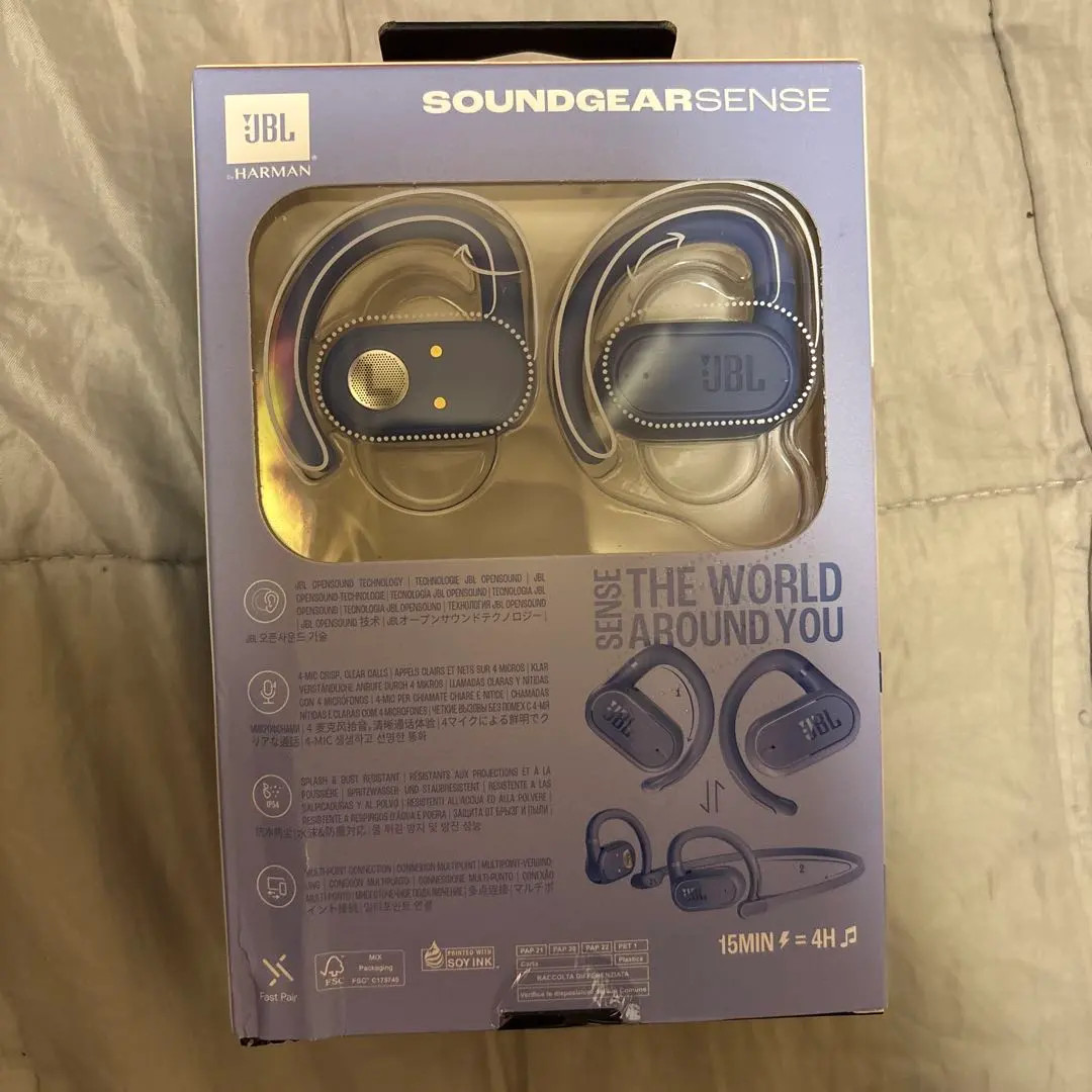 JBL Soundgear Sense Blue Open Ear Wireless Earbuds Bluetooth 5.3 IP54 New Japan