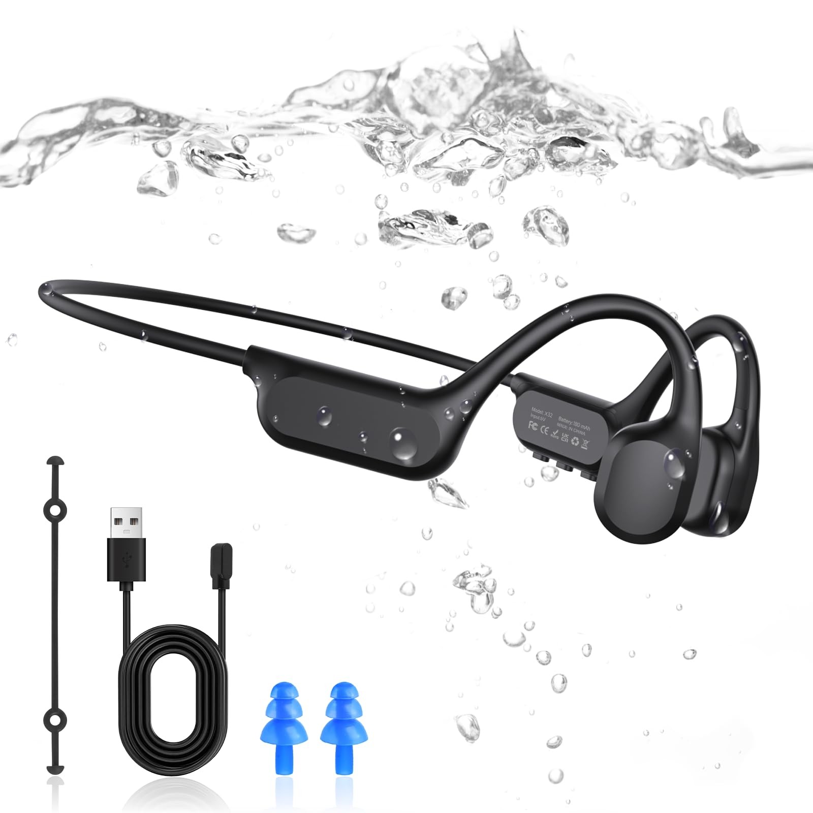 Swimming Headphones Underwater,IP68 Waterproof Headphones