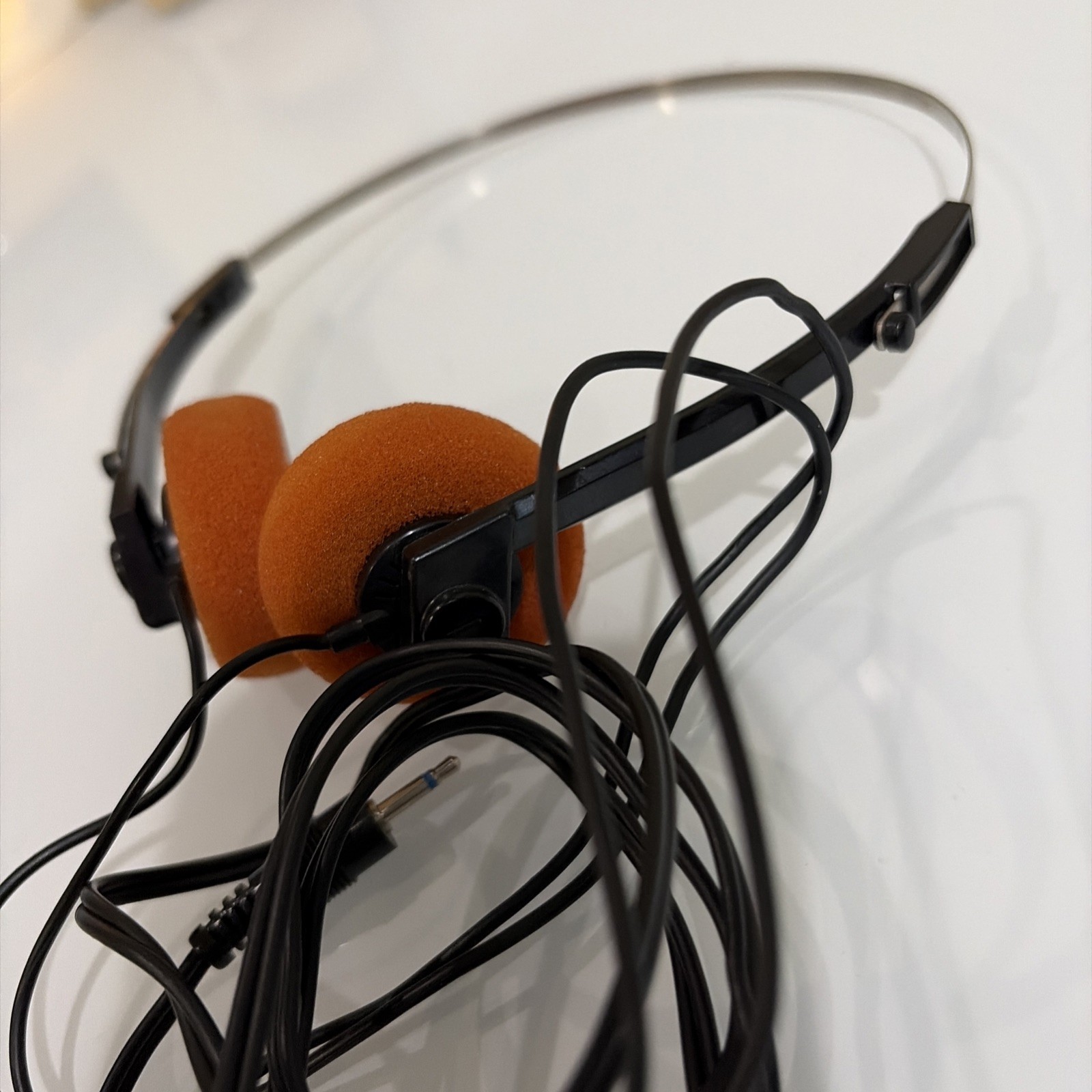 Vintage Wired Adjustable Headphones Lot Black & Orange