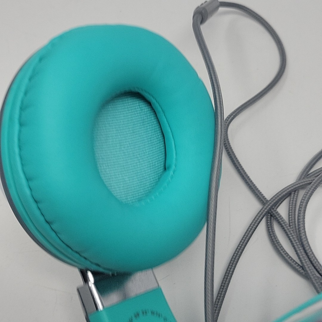 CL750 Wired Teal Headphones w Mic & Volume Control Noise Isolating On-Ear Atrix