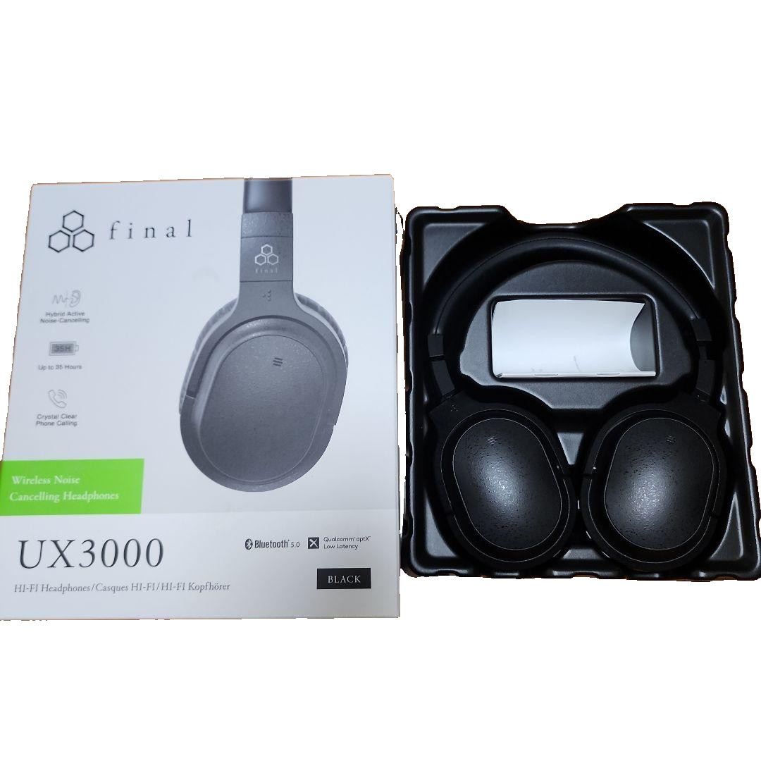 FINAL Audio UX3000 Wireless Bluetooth Active Noise Cancelling Headphones Used