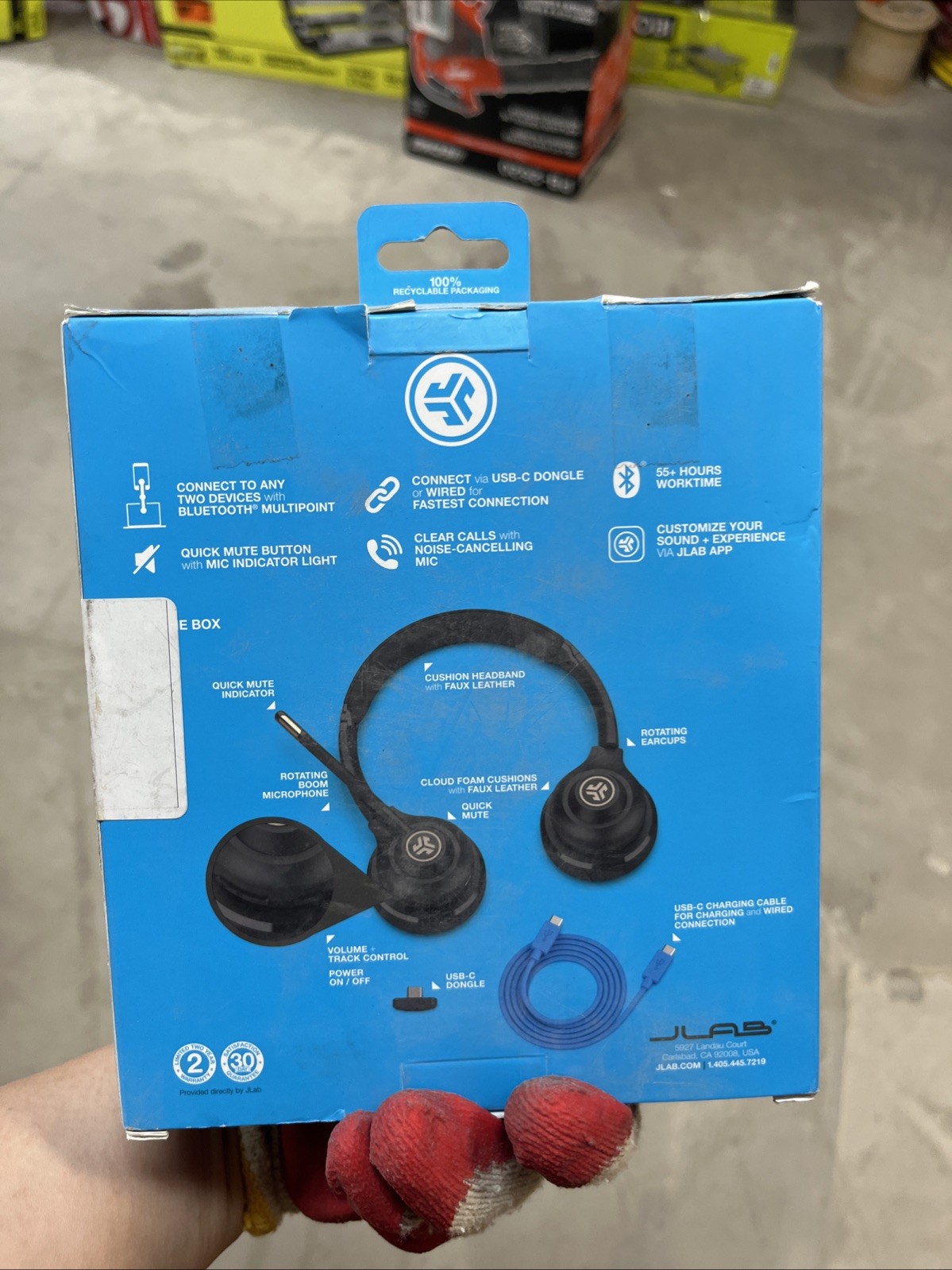 JLab Go Work HBGOWORKRBLK4 Wireless On-Ear Headphones