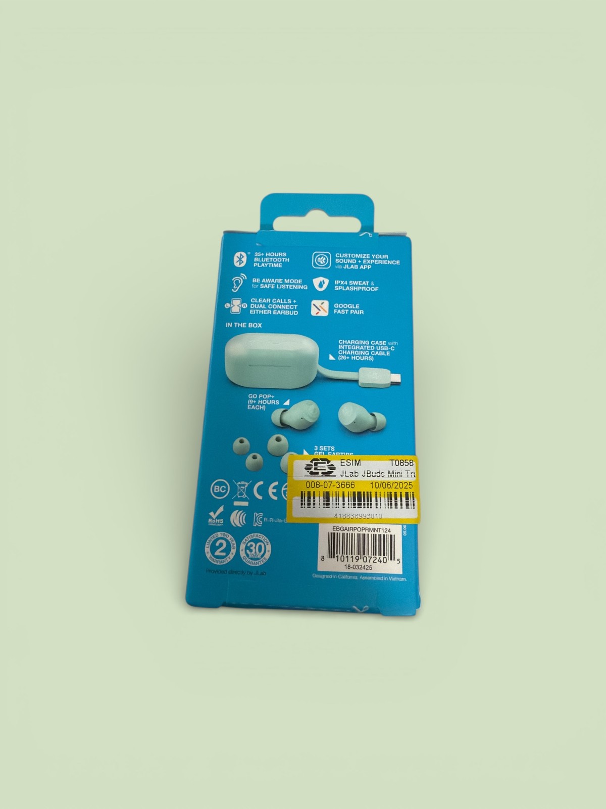 JLab Go Air Pop True Wireless Bluetooth Earbuds – Mint