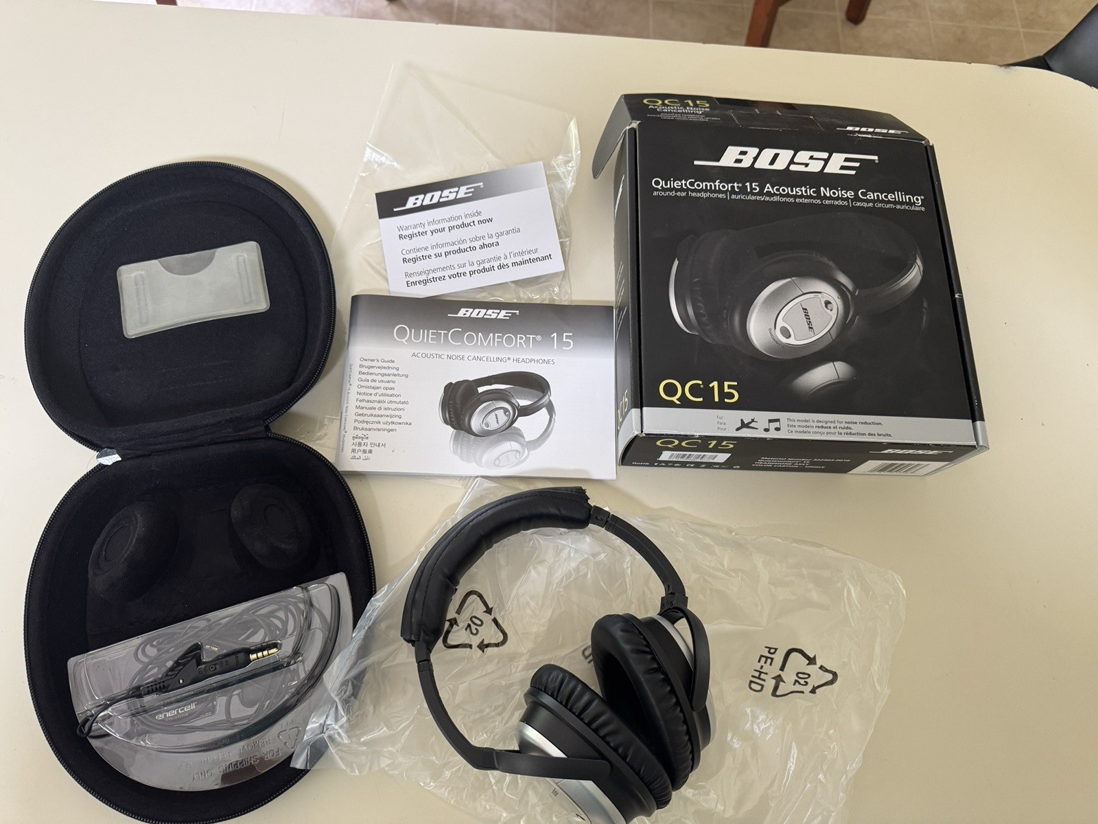 Bose QuietComfort 15 Qc15 Noise Cancelling Headphones EXCELLENT SHIPS SAME DAY
