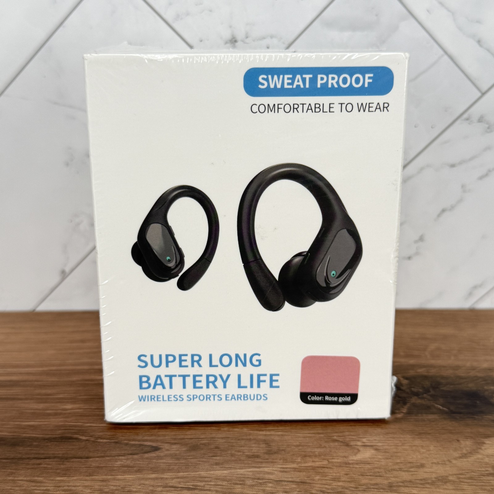 Wireless Sports Earbuds BX17 Rose Gold Sweatproof Noise Reduction w/ Charging