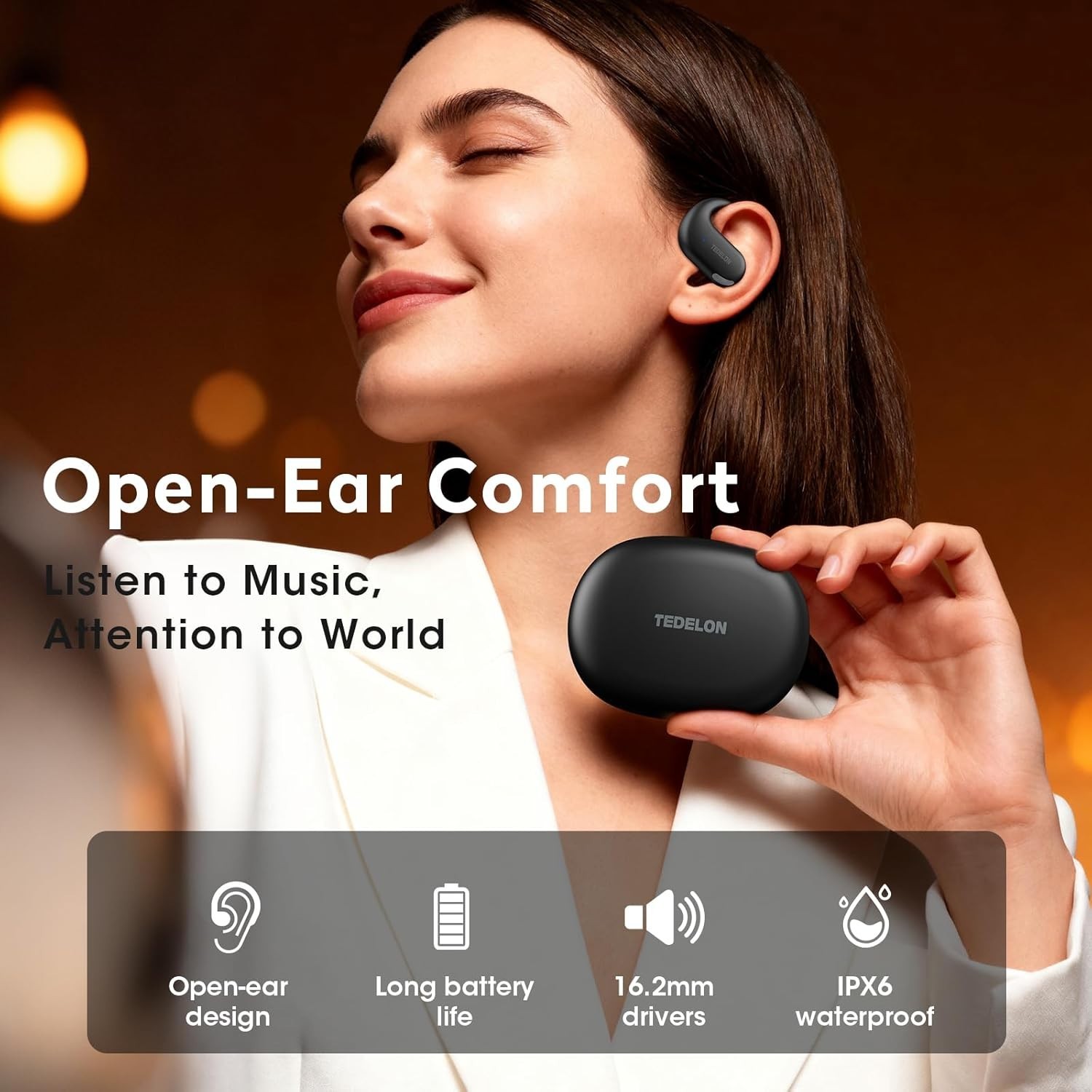 Open Ear Earbuds with 50H Playtime & AI Clear Call – Perfect for Workouts